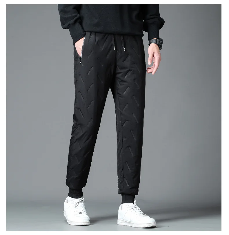 Luxus Marke männer Hosen Warme Plus Samt Verdickt Sport Winddicht Casual Hosen Große Größe Jogginghose Baggy – Detail 14