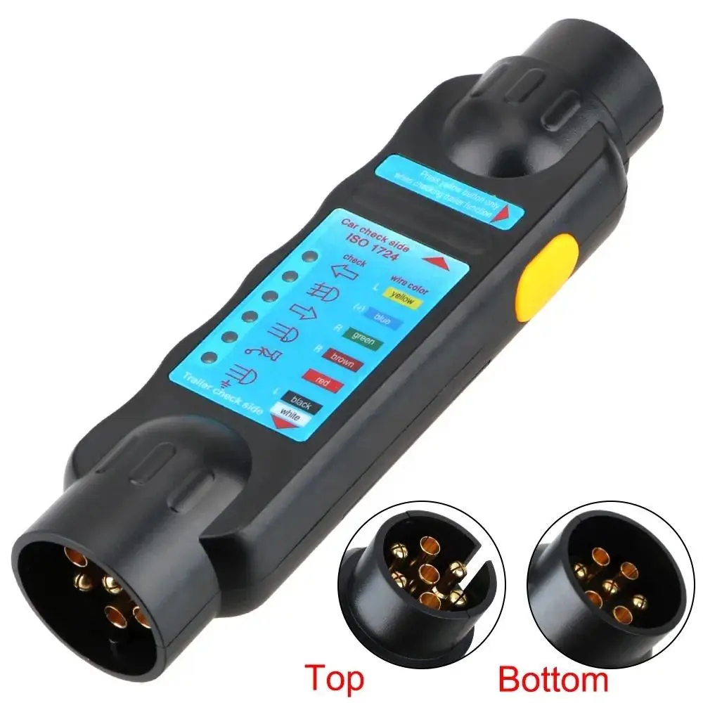 12V 7 Pin Car Towing Light Tester Trailer Plug Socket Diagnostic Tools Caravan Towing Tow Bar Light Wiring Test Accessories