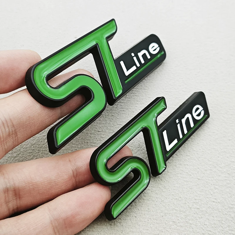 ثلاثية الأبعاد سيارة معدنية التصميم ST خط ST شعار الجبهة مصبغة شارة الخلفي الجذع شعار لفورد فوكس فييستا مونديو الخ الملحقات الخارجية #6