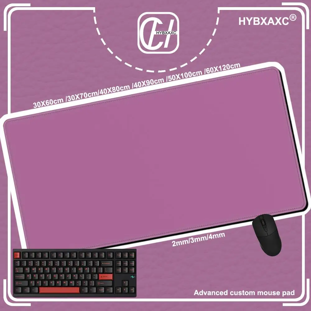 

Solid Color Mouse Pad HD Printing Minimalist Purple Large Mousepad Natural Rubber Anti slip Carpet Kawaii Desk Mat With Lock edg