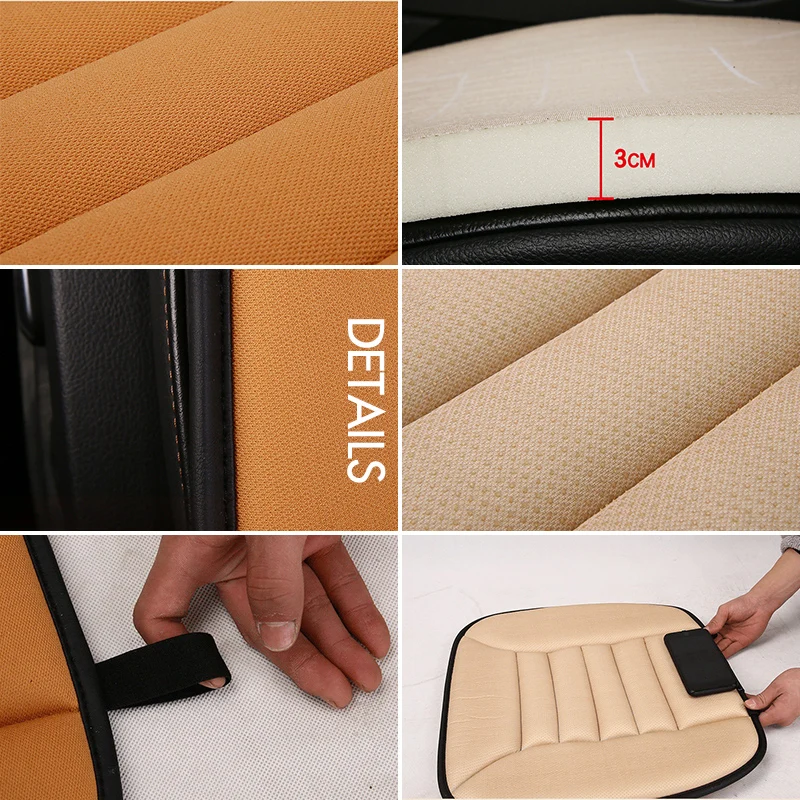 Black Car Front Seat Memory Cotton Cushion Non-slip Breathable Auto Rest Cushion Seat Pillow Office Chair Cushion Universal