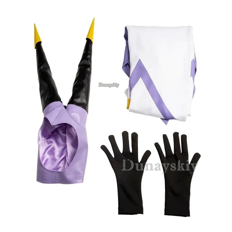 TV Adam Hazbin Cosplay Kostüm Kleid Umhang mit Handschuhen Rollenspiel Outfits für erwachsene Männer männlich Halloween Karneval Verkleidung Anzug