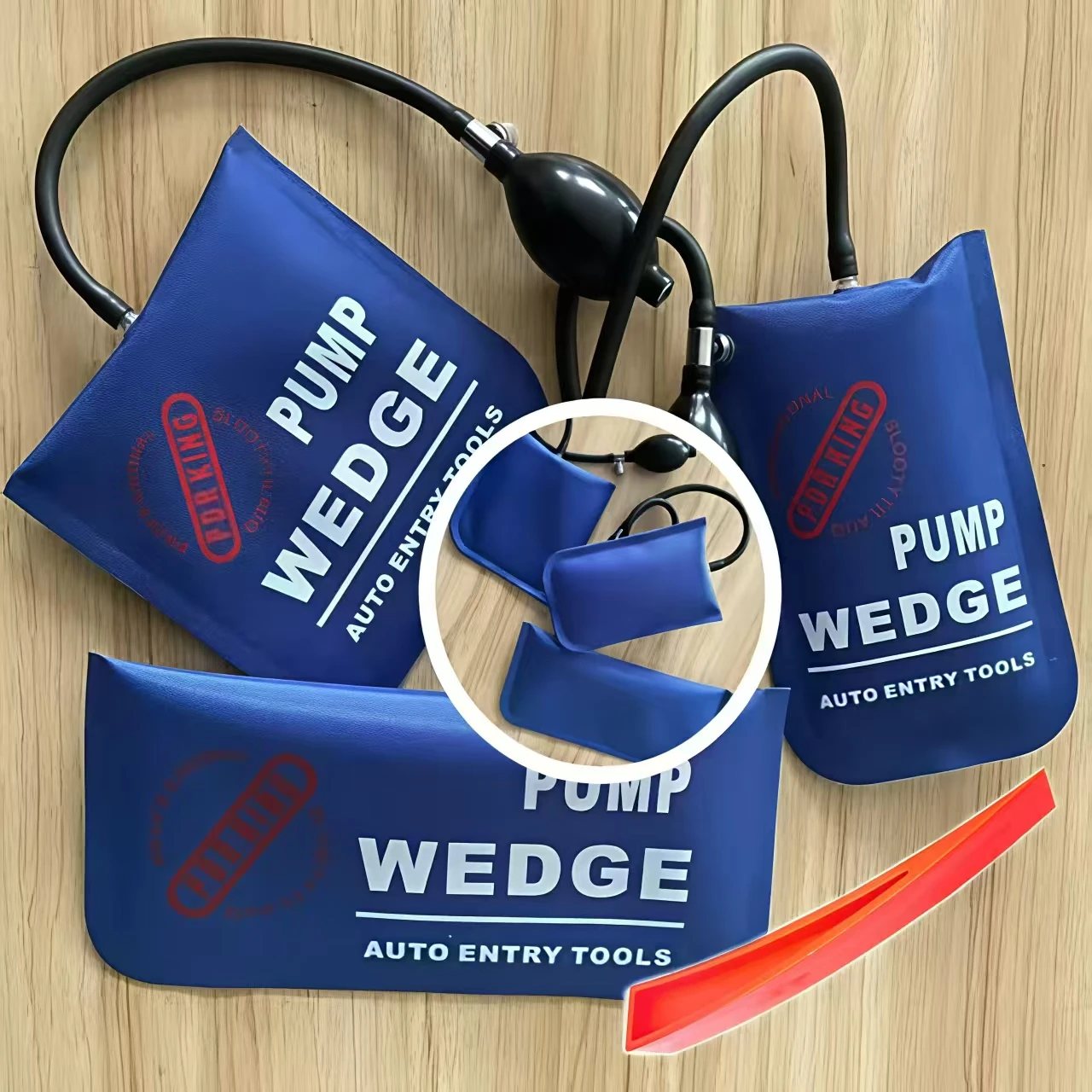 Locksmith Tool Pump Wedge Auto Air Wedge Airbag 3 Size Blue Set With Red Wedge Lock Open Car Door Lock Window Professional Openi