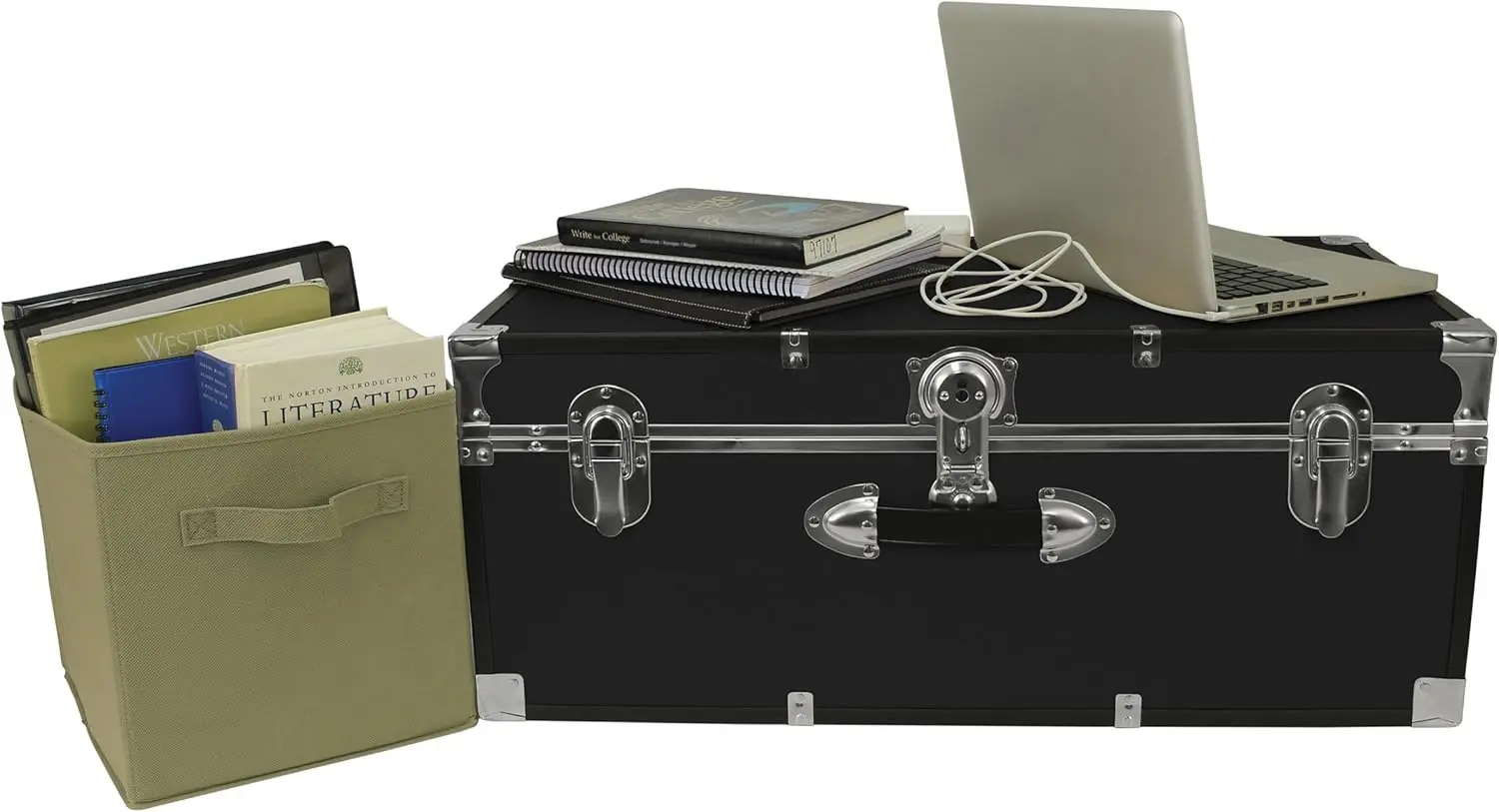 Seward Trunk College Dorm and Camp Storage Footlocker, czarny, 30 cali (SWD5120-10)