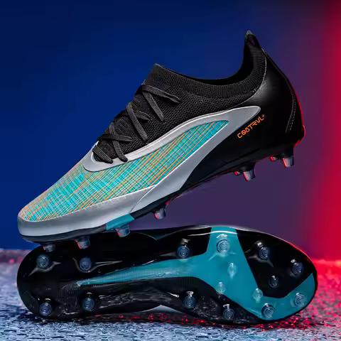 New Men Soccer Shoes Sport Cleats Adult Breathable Non Slip Football Boots Outdoor Long Spikes Training Boys Match Comfortable