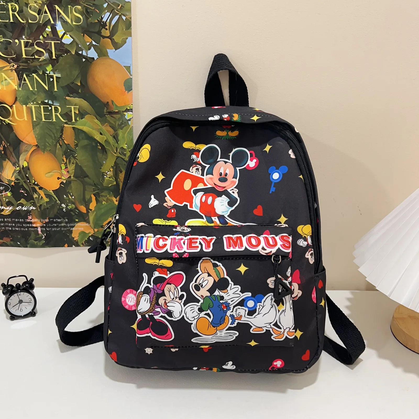 

Disney Mickey Cartoon Backpack Large Capacity Daypack Lightweight Durable Nylon Schoolbag for Travel Daily Commuting and School