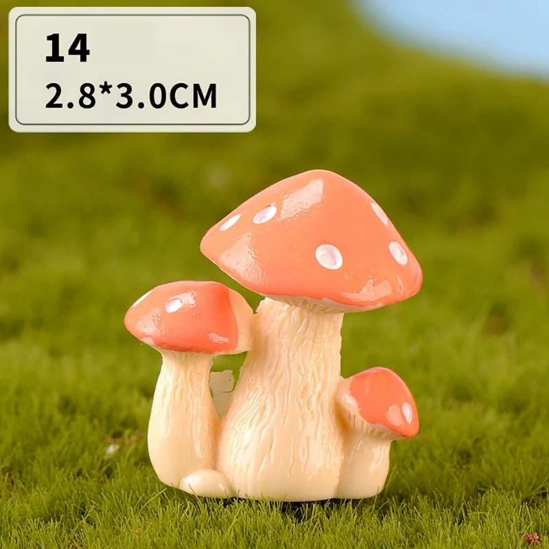 Figurina funghi in resina in miniatura Accessorio multiuso per piante in vaso per decorazione del balcone della camera da
