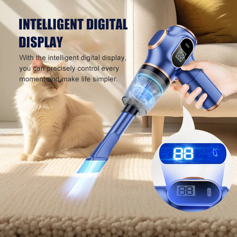 

Car Vacuum Cleaner Home Appliance With Display Screen Mini Vacuum Cleaner Household Carpet Cleaner Pet Hair Cleaning Machine