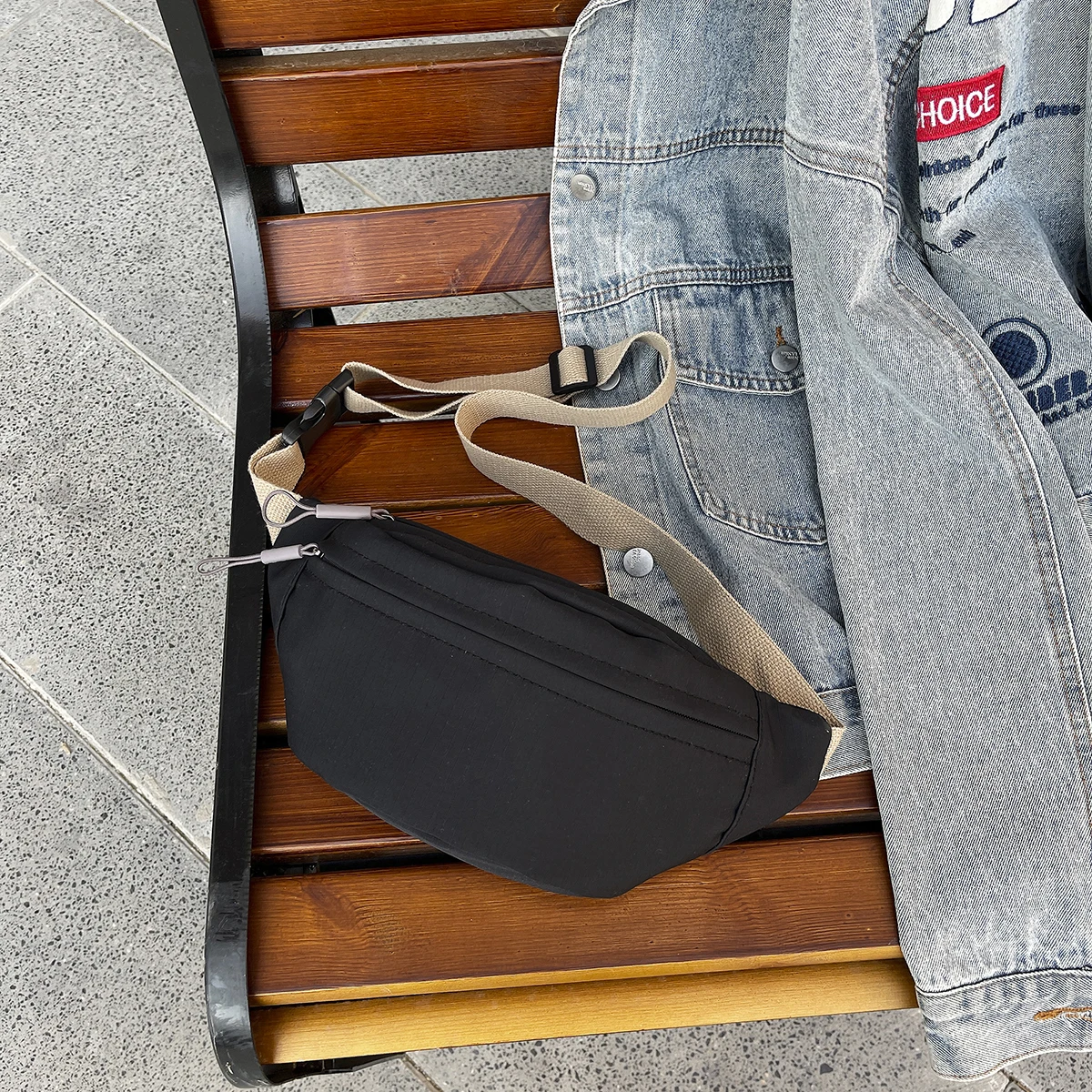 Fanny Pack Half Moon Damen Brusttasche Große Kapazität Sling Bags Umhängetasche Multifunktionale Hüfttaschen Reisen – Detail 7
