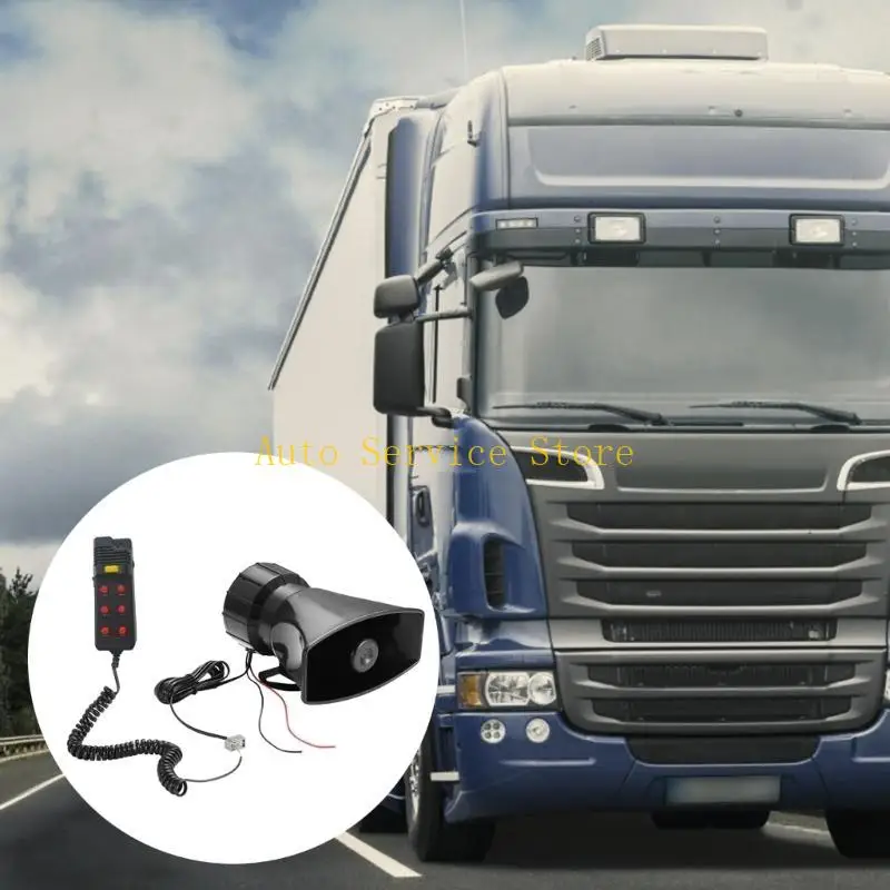 

462A Vehicle Truck Warning Alarm Loudspeaker Horn Speaker 7 Sound 12V 100W Warning Alarm MIC System for Police