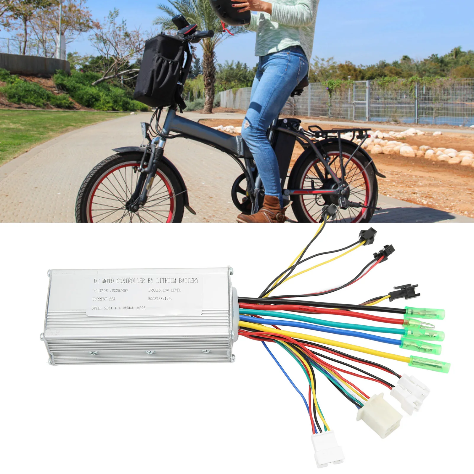 

Electric Brushless Controller with Lamp Wire for 36V 48V 500W Motors Modified Parts 22A Controller