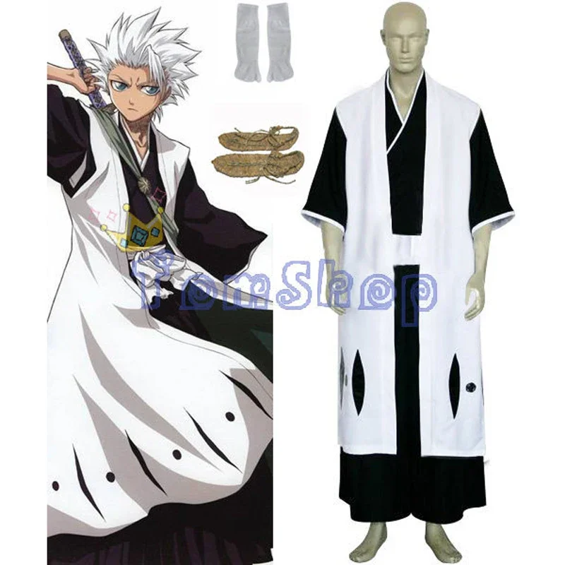 Anime Bleach 10th Division Hitsugaya Toushirou Kimono Uniform Men's Halloween Fancy Party Cosplay Costumes Custom-made