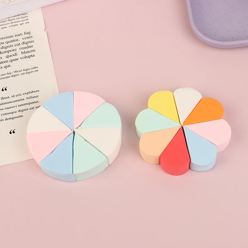 8pcs Makeup Sponge Triangle Shaped Candy Color Soft Magic Face Cleaning Cosmetic Puff Cleansing Wash Face Makeup Esponja