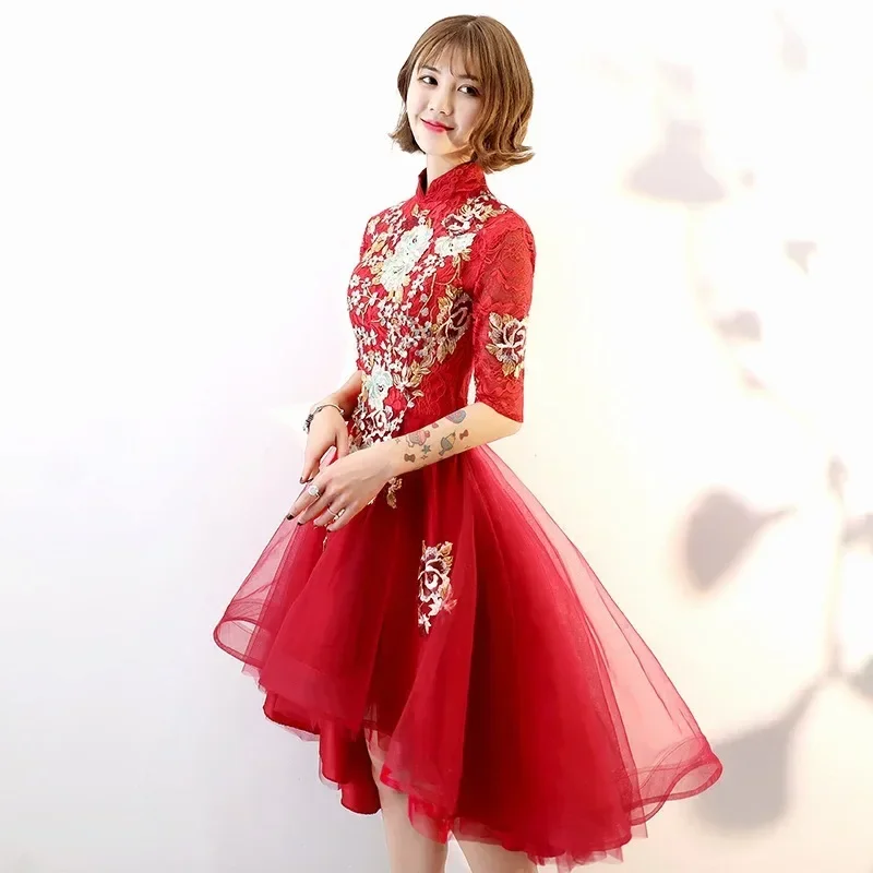 

Oriental Womens Evening Cheongsam Wedding Party Dress Traditional Chinese Style Elegant Qipao Long Gowns Retro Vestido S-XXXL