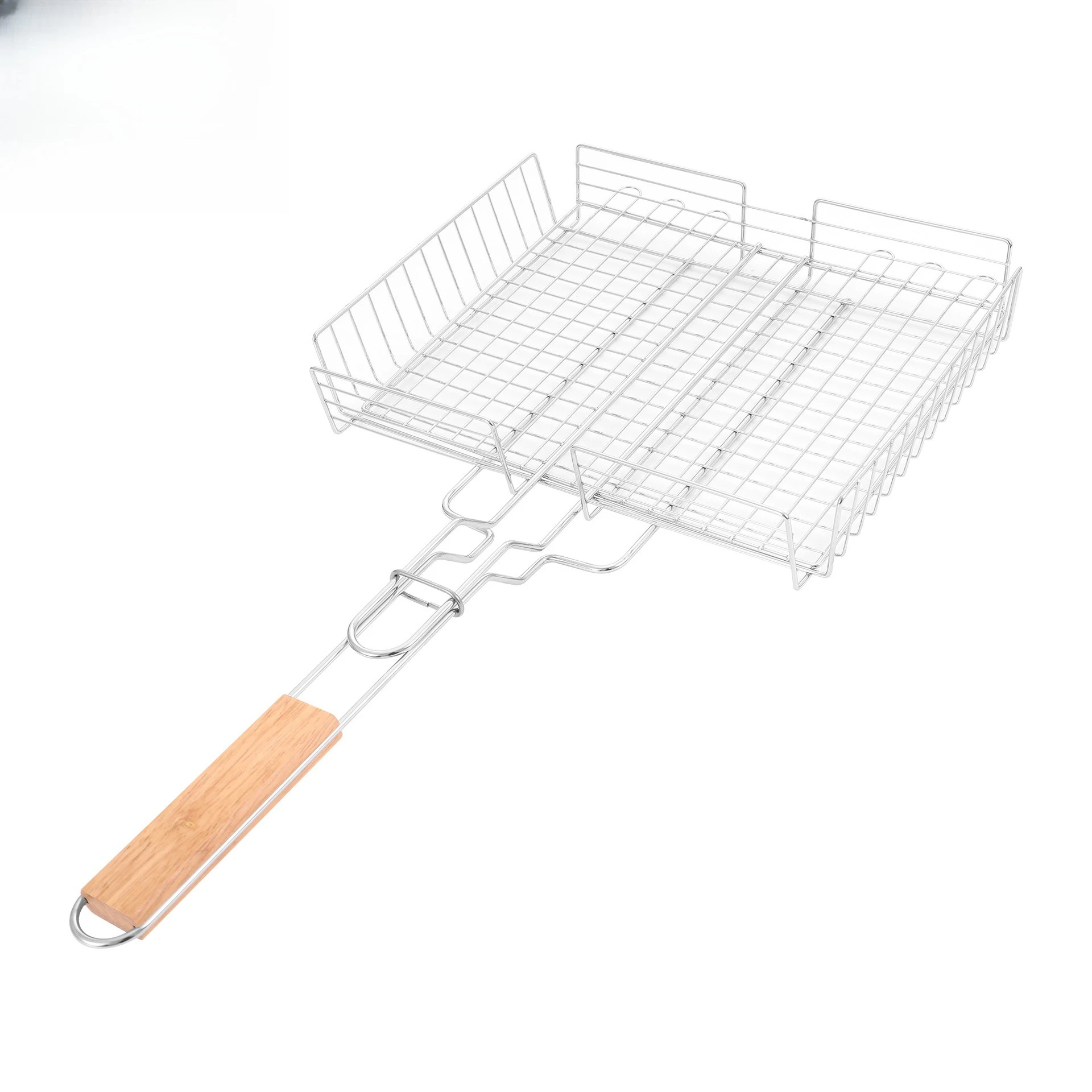 Three-layer Three-dimensional Barbecue Mesh Electroplated Barbecue Clip Square Barbecue Grill Fish Mesh BBQ Portable Outdoor