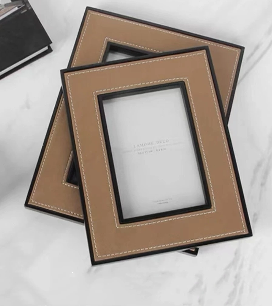 Modern Luxury Leather Photo Frame Home Decoration Item