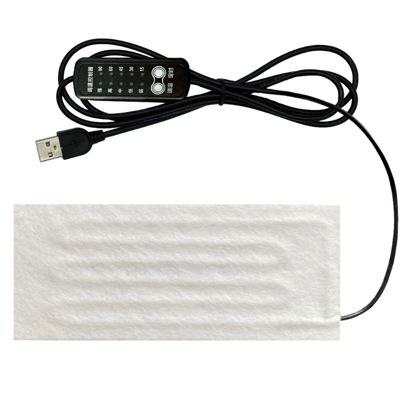 DN59 Portable USB Heating Film Fast Heating Heating Pad Soft Heat Pad Warming Gear for Back Pain Cramps Relief Outdoor