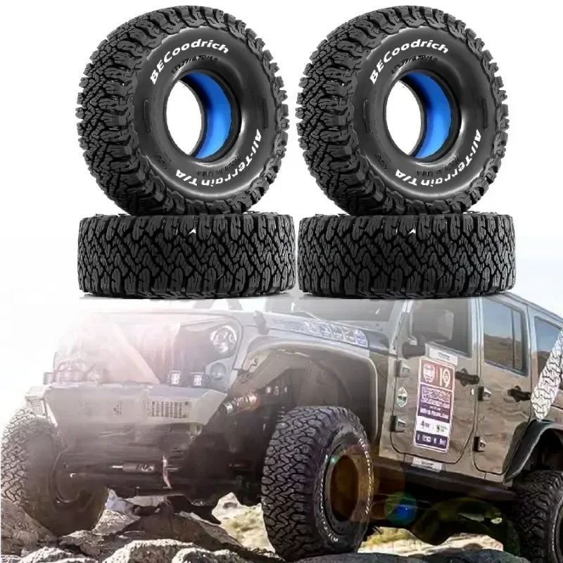 

4pcs Butyl Rubber Tires 120*44mm Mud Terrain 1.9" Wheel Tires For 1/10 Rc Crawler Car Axial Trx4