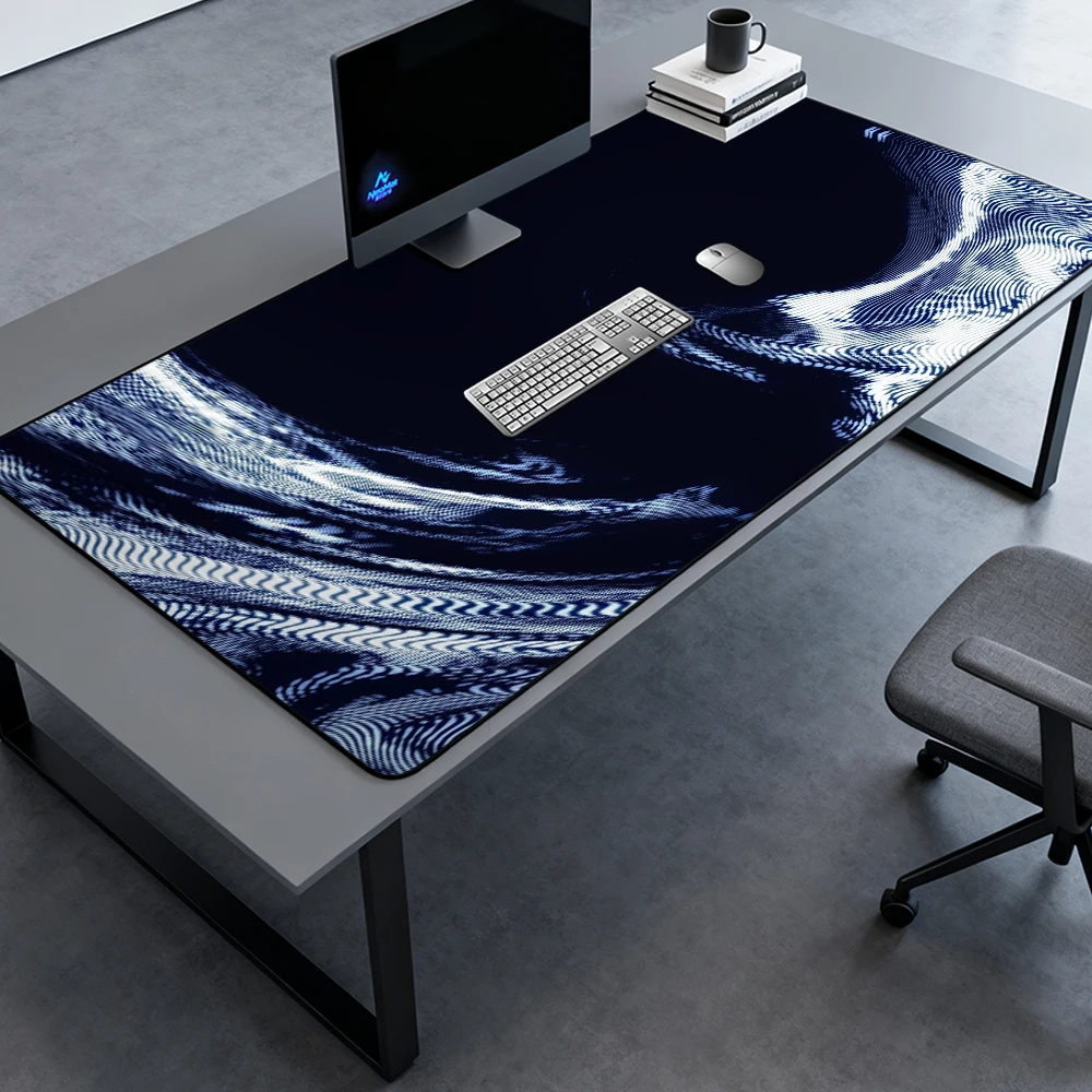 Contour Mouse Pad Desk Mat 180x60 Abstract Line Art Desk Mat Gaming Monochrome Design Pc Accessories Deskmat Full Desk Pad