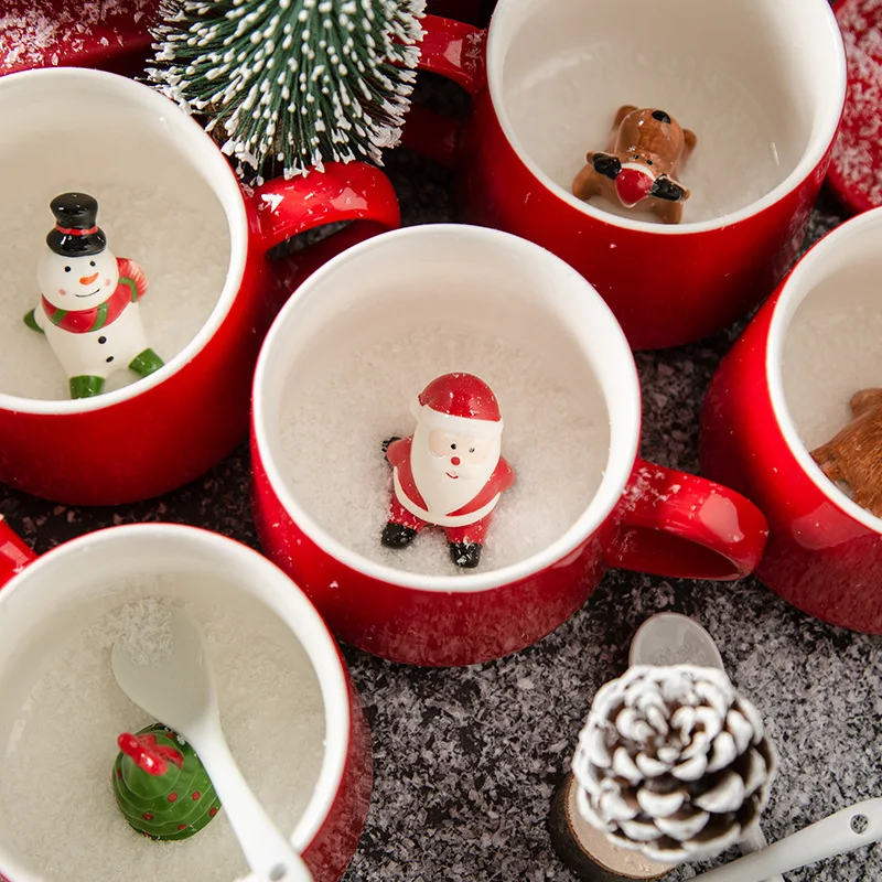 3D Creative Christmas Favors Ceramic Children Coffee Tea Milk Mug 400ml