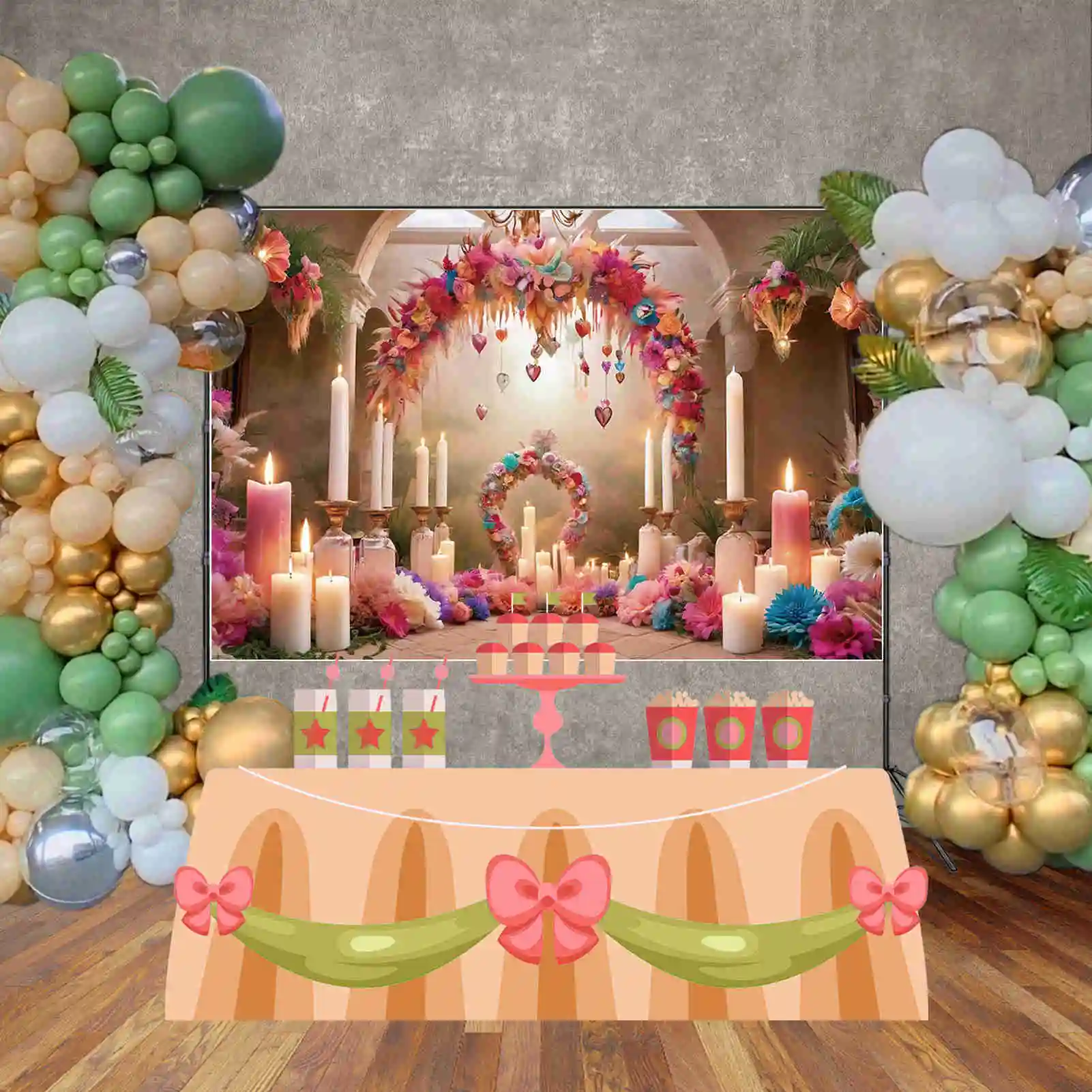 MOON.QG 발렌타인 데이 장식 배경, 러브 하트 장미 깃털 생일 배경, 2 월 14 일 데코 사진 액세서리