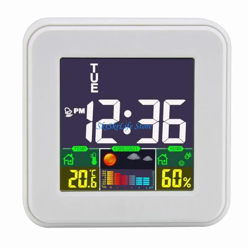 E65E Stylish Touches Screen Alarm Clock With Build In Room Climate Sensors for Bedroom