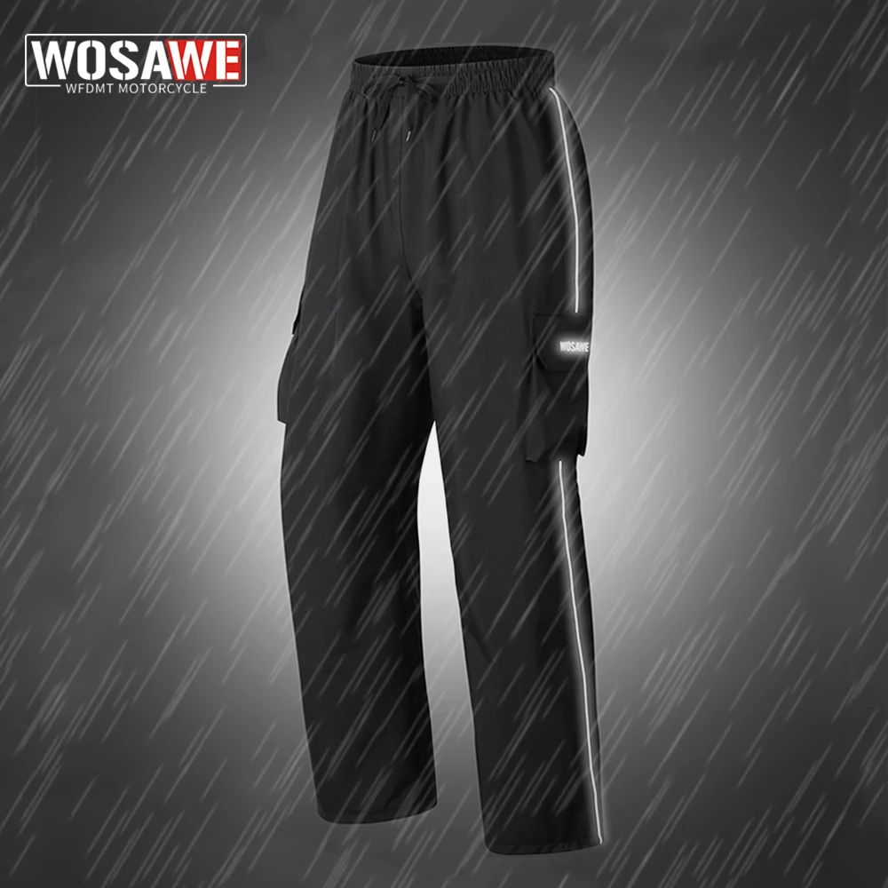 

WOSAWE Motorcycle Waterproof Pants Unisex Hiking Fishing Camping Trekking Climbing Rain Pants Outdoor Sports Quick Dry Trousers