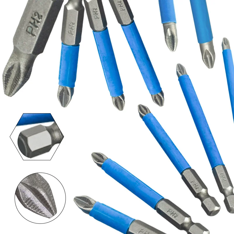 Destornillador eléctrico cruzado antideslizante, cabeza de destornillador magnético de viento para una precisión y un agarre mejorados