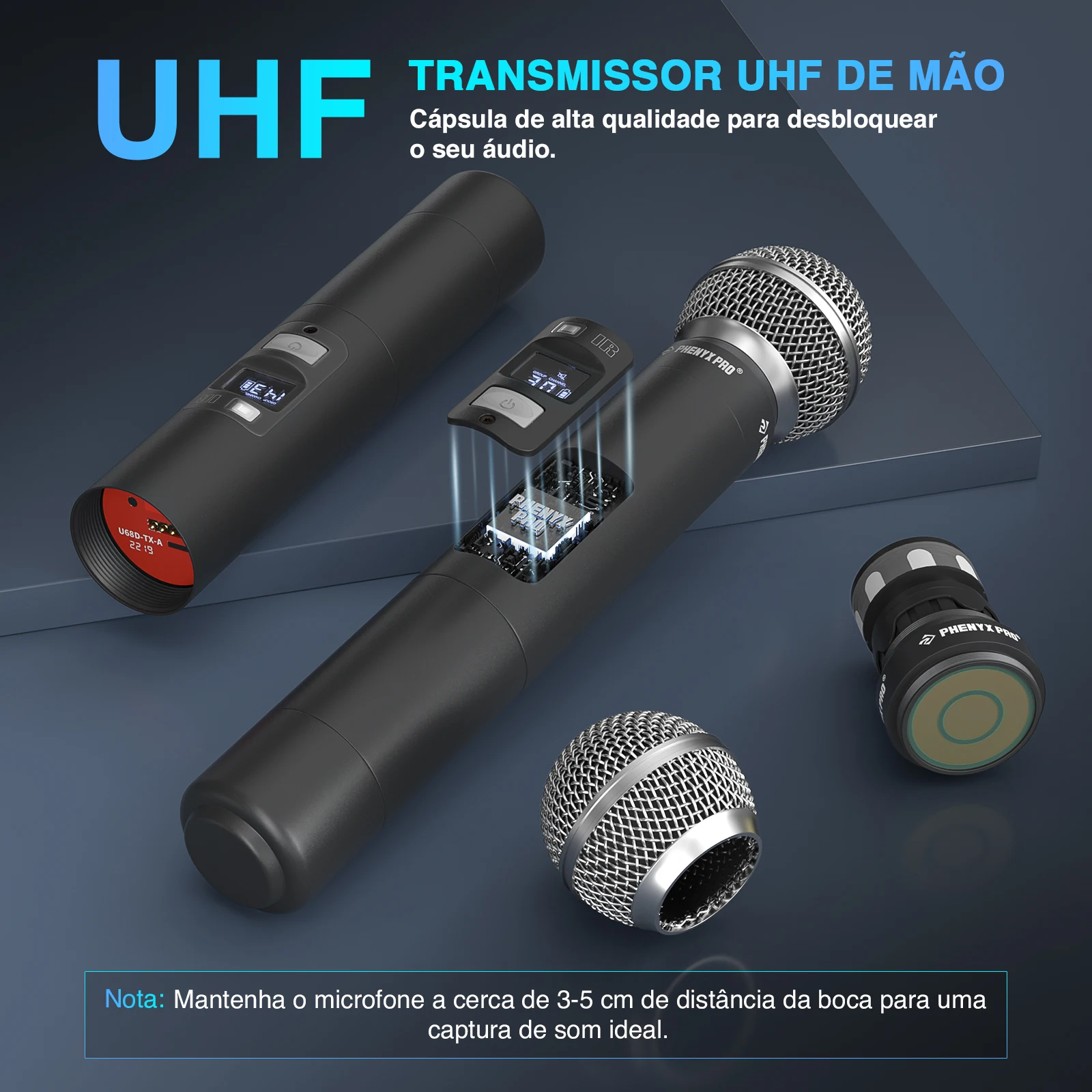 Phenyx Pro UHF двойная беспроводная микрофонная система профессиональная регулируемая прочная металлическая конструкция 100 м для церковного, пения, караоке