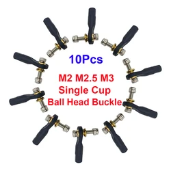 10Pcs M2 M2.5 M3 Nylon Single Cup Ball Head Buckle Tie Rod End Ball Head Connector For RC Car Model Toy DIY Parts