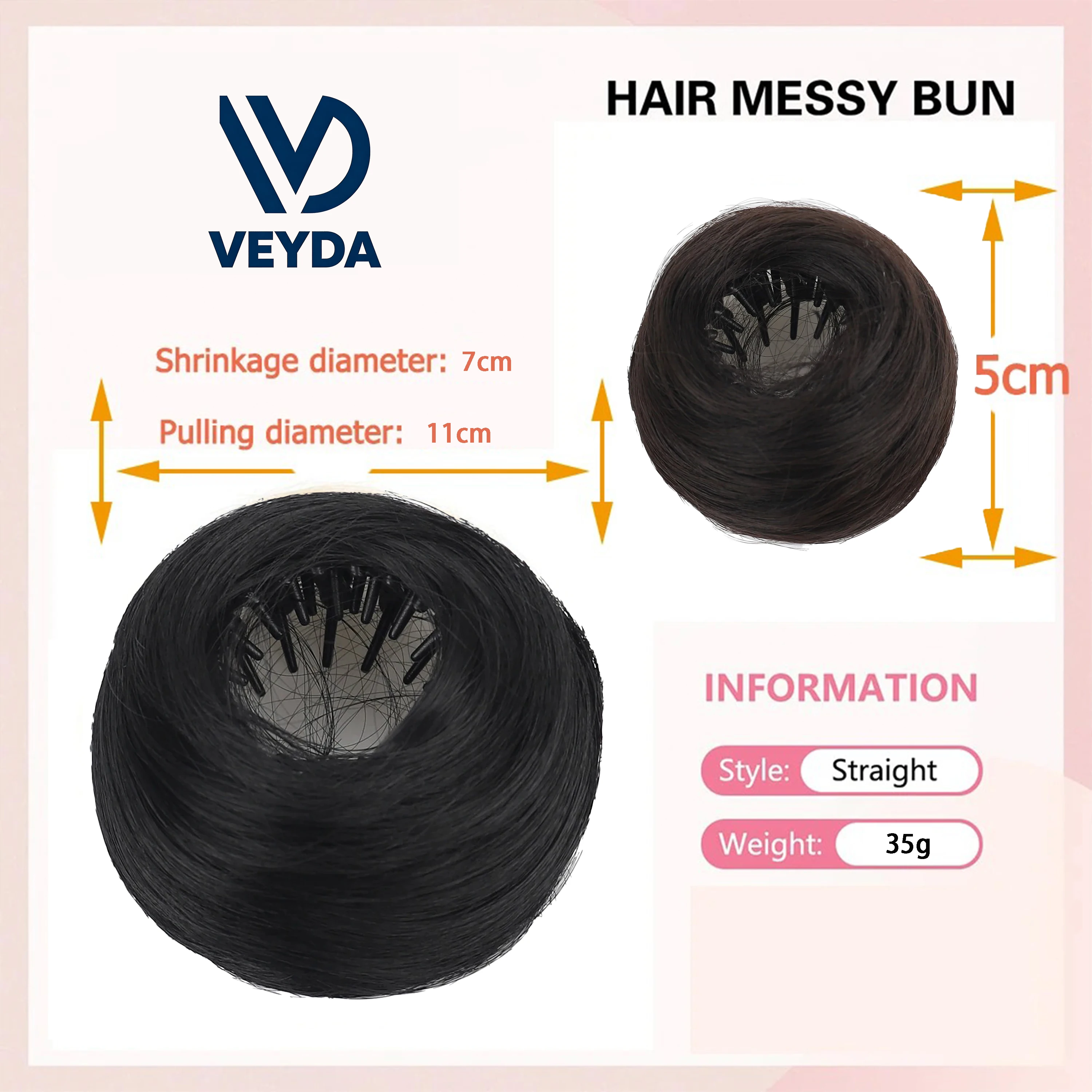 Synthetic Mini Claw Clip in Messy Hair Bun Donut Updo Hairpieces for Women Girls Curly Chignon Bird's Nest Shaped Retractable