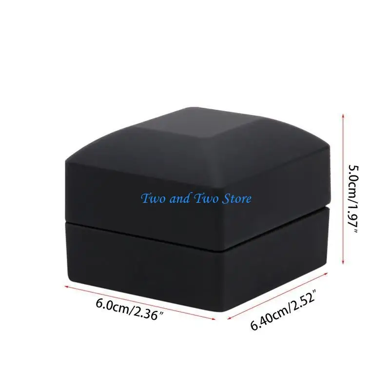 HX6F Personality Ring Box with LED Light Jewelry Display Gift Box for Engagement