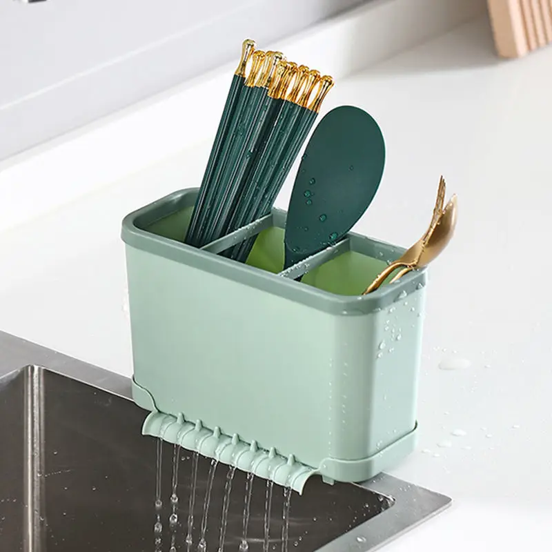 Cutlery Organizer Shelf Wall-mounted Tableware Case Knife Holder Spoon Chopsticks Fork Storage Box Drain Rack Kitchen Bracket