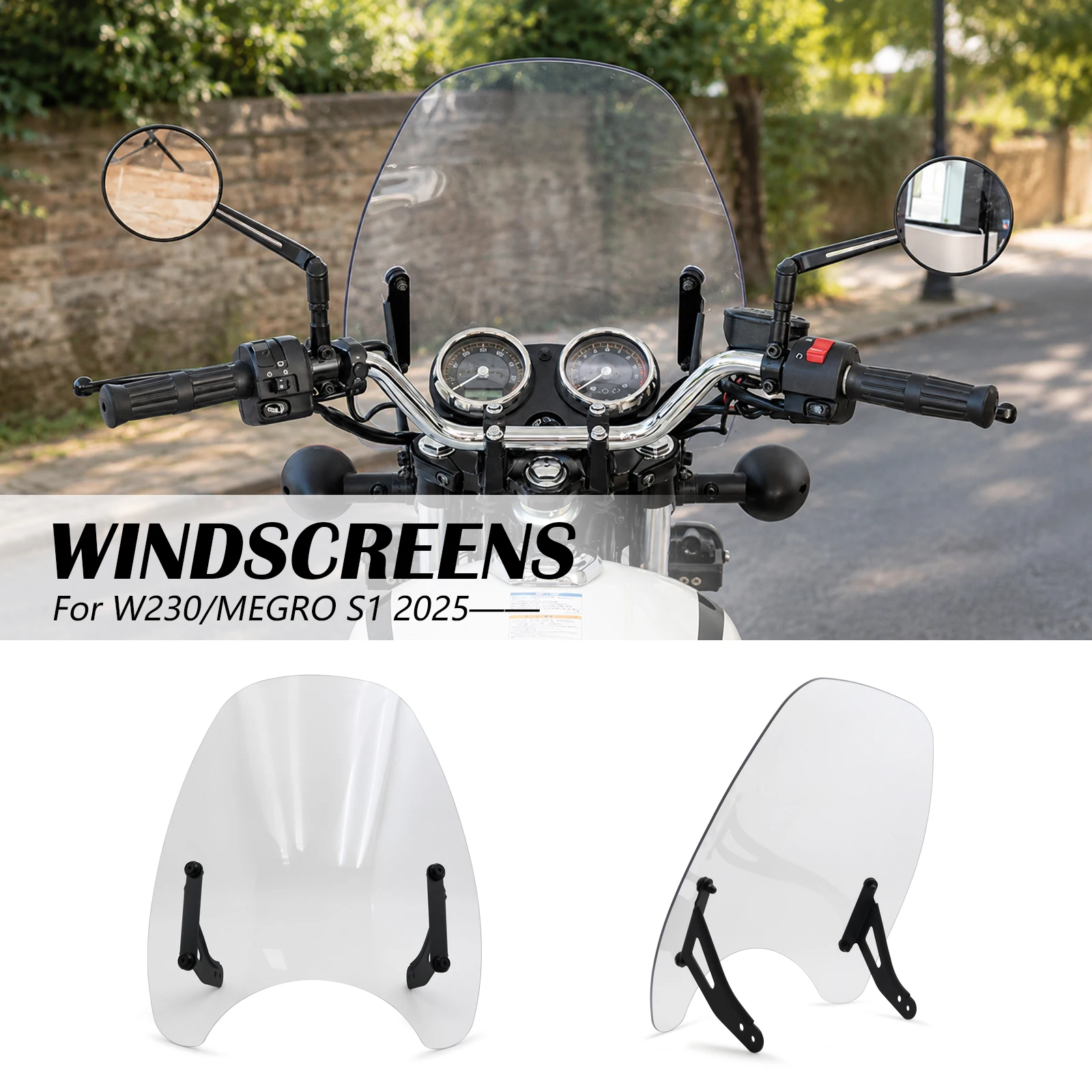 W230 New Motorcycle Accessories Windscreen Windshield Protector Windscreen Cover Deflector ﻿For W230 MEGRO S1 2025-