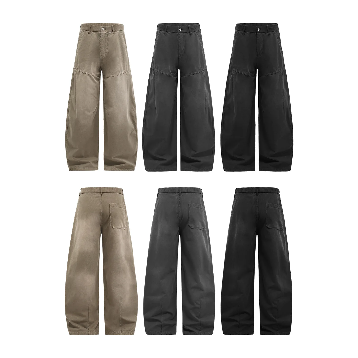 남성용 워싱 카고 팬츠 플리스 안감 작업복 팬츠 빈티지 스타일 바지
