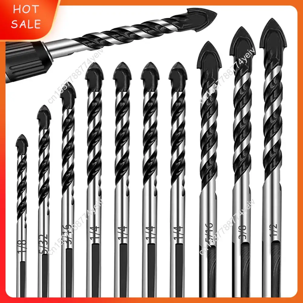 مجموعة لقم مثقاب البناء للزجاج/البلاط/البلاستيك/الخشب/الخرسانة/الاسمنت/المعادن، لقم ثقب كربيد احترافية، مجموعة (1/8-1/2 بوصة) A62X