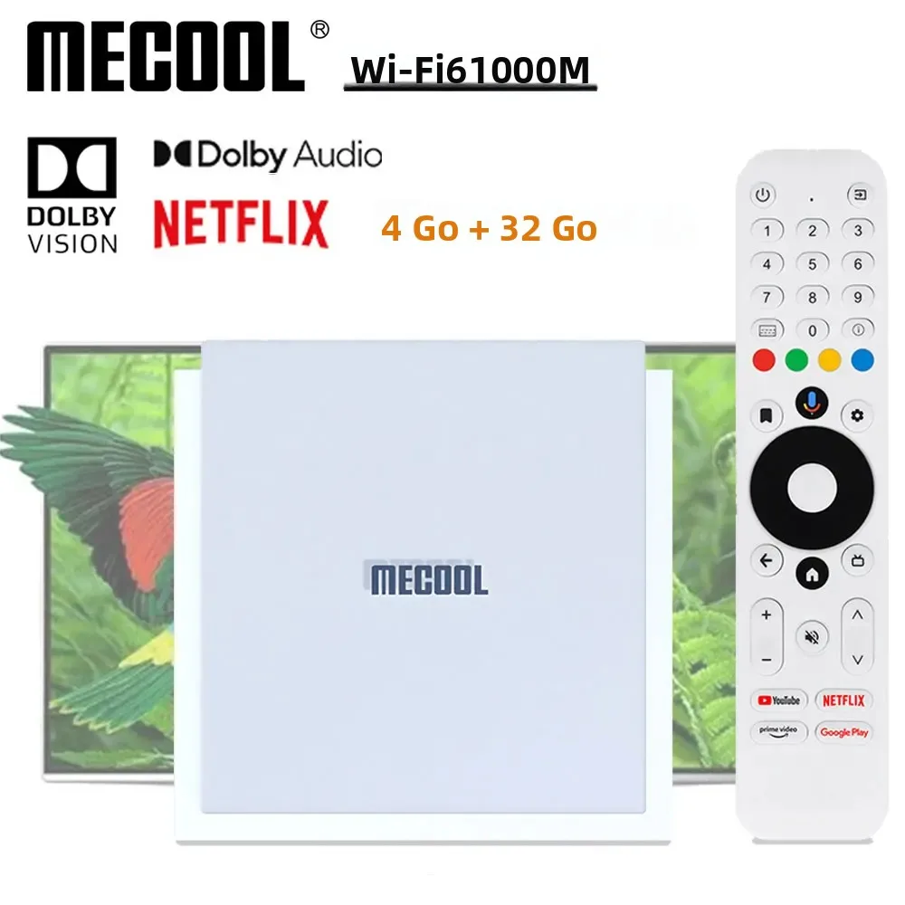 MECOOL KM2 PLUS DELUXE 32GB Netflix 4K Android TV BOX Google TV Dolby Vision 4GB DDR4 1000M LAN WIFI 6 IP TV Stream TVBOX