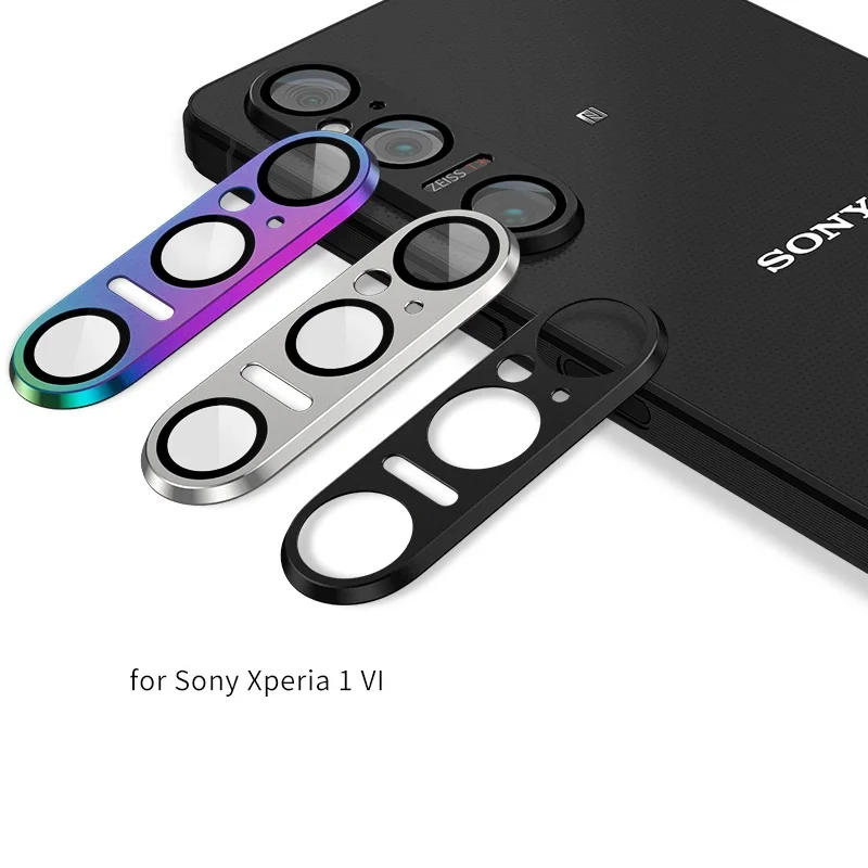 

for Sony Xperia 1 VI Camera Bezel Color Metal Frame Cover Anti Scratch Tempere Glass Film Super Slim Lens Protector Cap Sticker