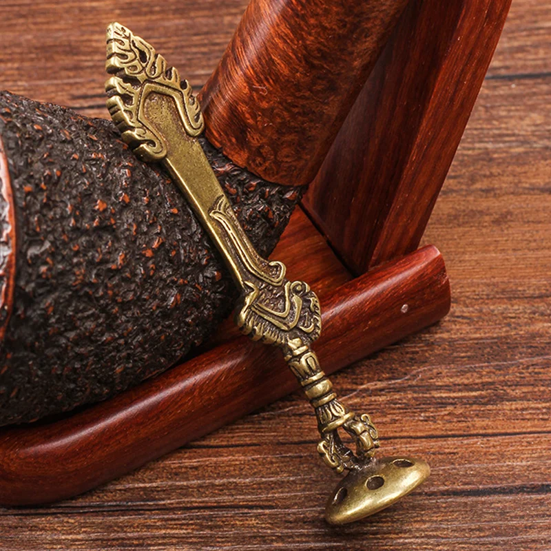 Pure Copper Tobacco Pipe Press Stick Tamper Wisdom Sword Smoke Pipe Cleaner Cigarette Tobacco Smoking Accessories Handicraft