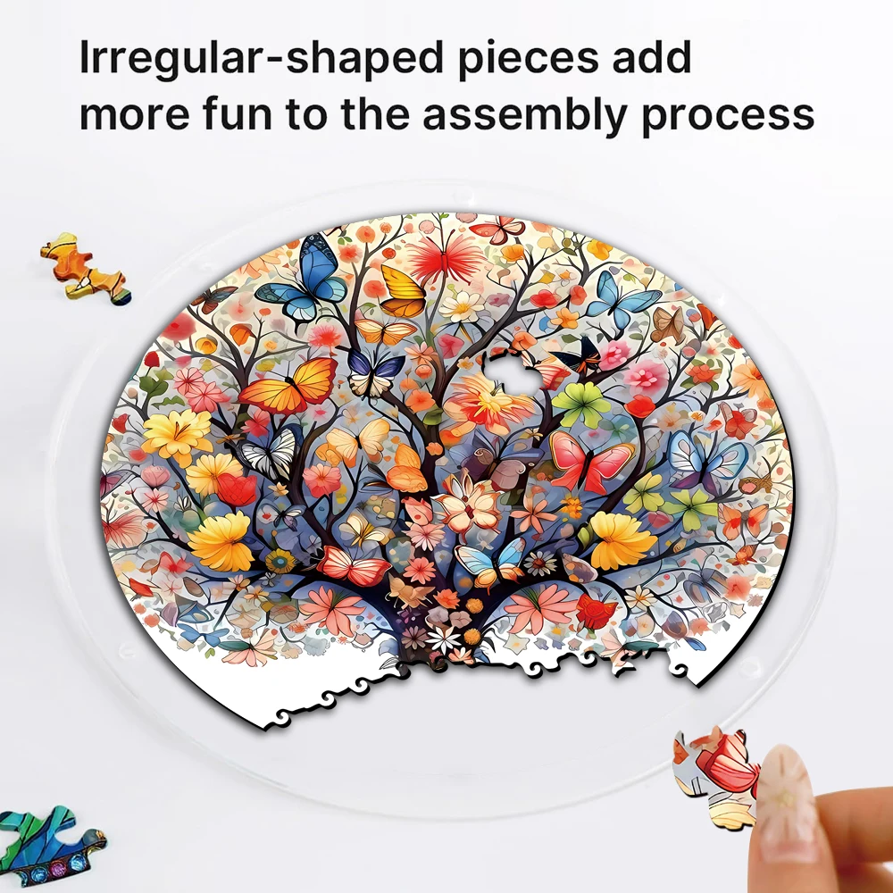 Butterfly Tree Acrylic Puzzle Suncatcher, Acrylic Jigsaw Puzzle Window Hanging, DIY Sun Catcher Window Hanging, Home Decor - view 3
