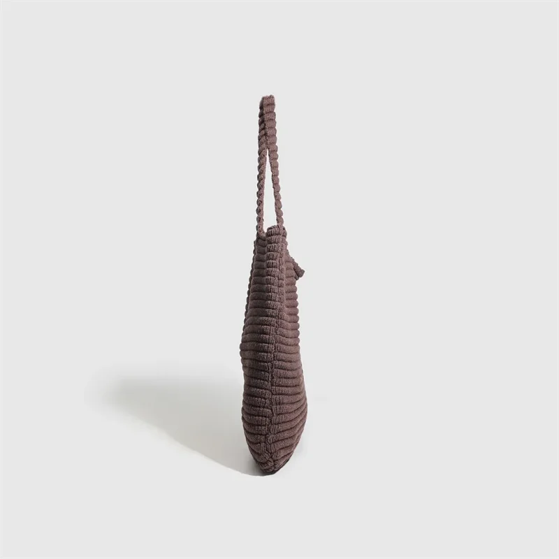 Retro Gestrickte Handtasche für Frauen Herbst Winter Neue Koreanische Ausgabe Einfarbig Gestrickte Tasche Große Kapazität Reise Handheld Tasche – Detail 19