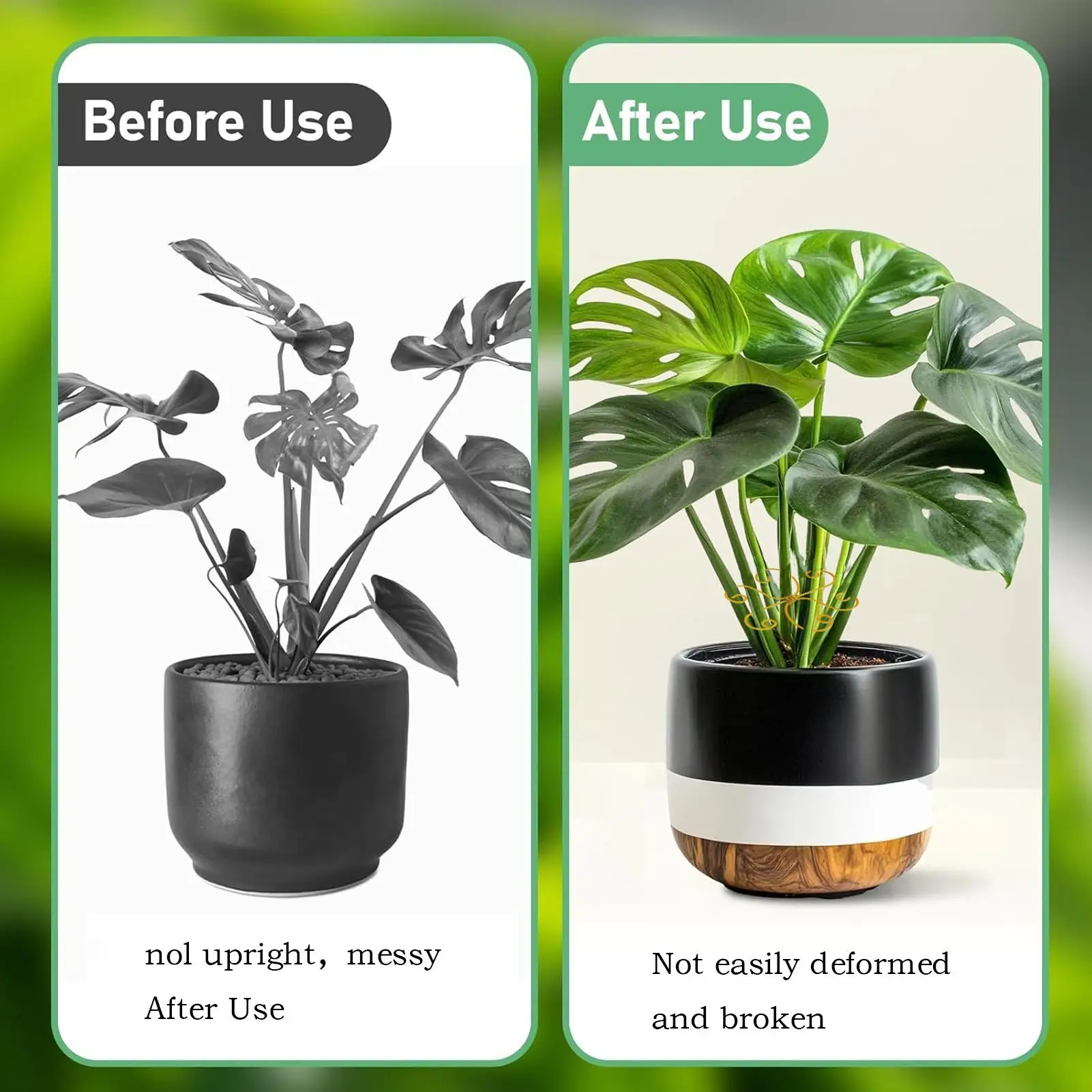 

Держатель стебля растений, многоразовые аксессуары для роста комнатных растений, держатель стебля, 6 шт., металлические стабилизаторы для комнатных растений, бонсай, монстеры