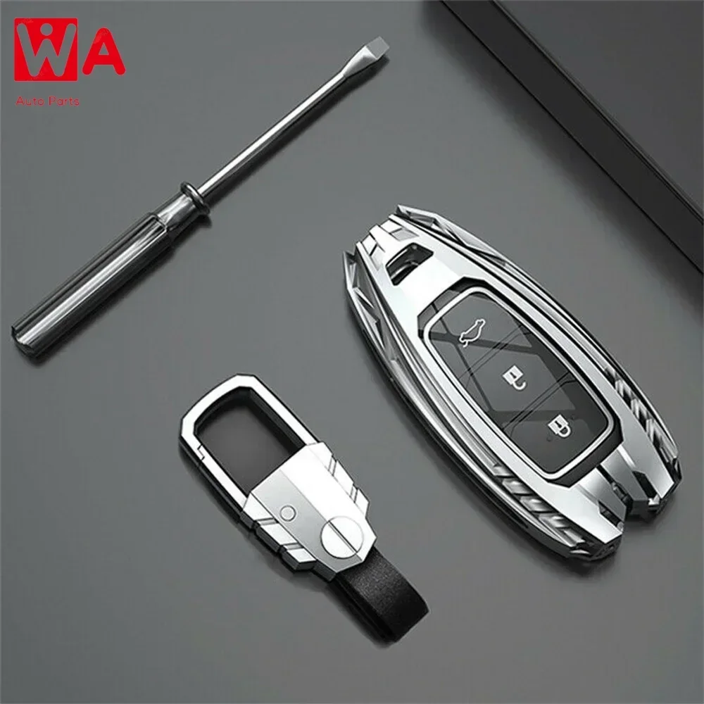 

Zinc Alloy Car Remote Smart Key Case Cover Fob Chain Holder Shell Fit For Hyundai Palisade 2019-2020 Accessories