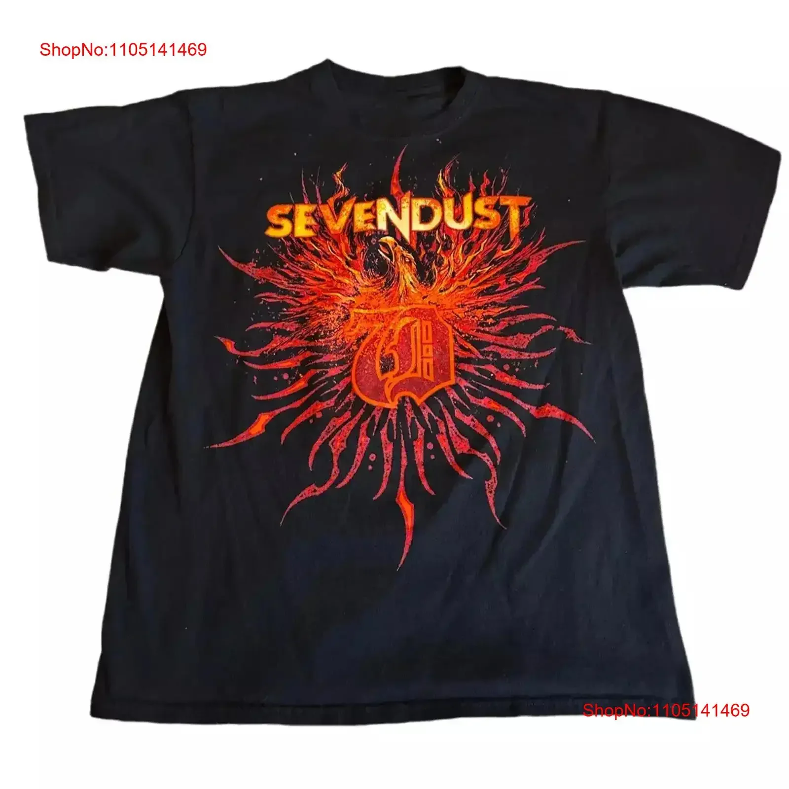 Camiseta Vintage Sevendust Band de algodón negro de todas las tallas UR904, Top Unisex lavado vintage para uso diario, estirado suave