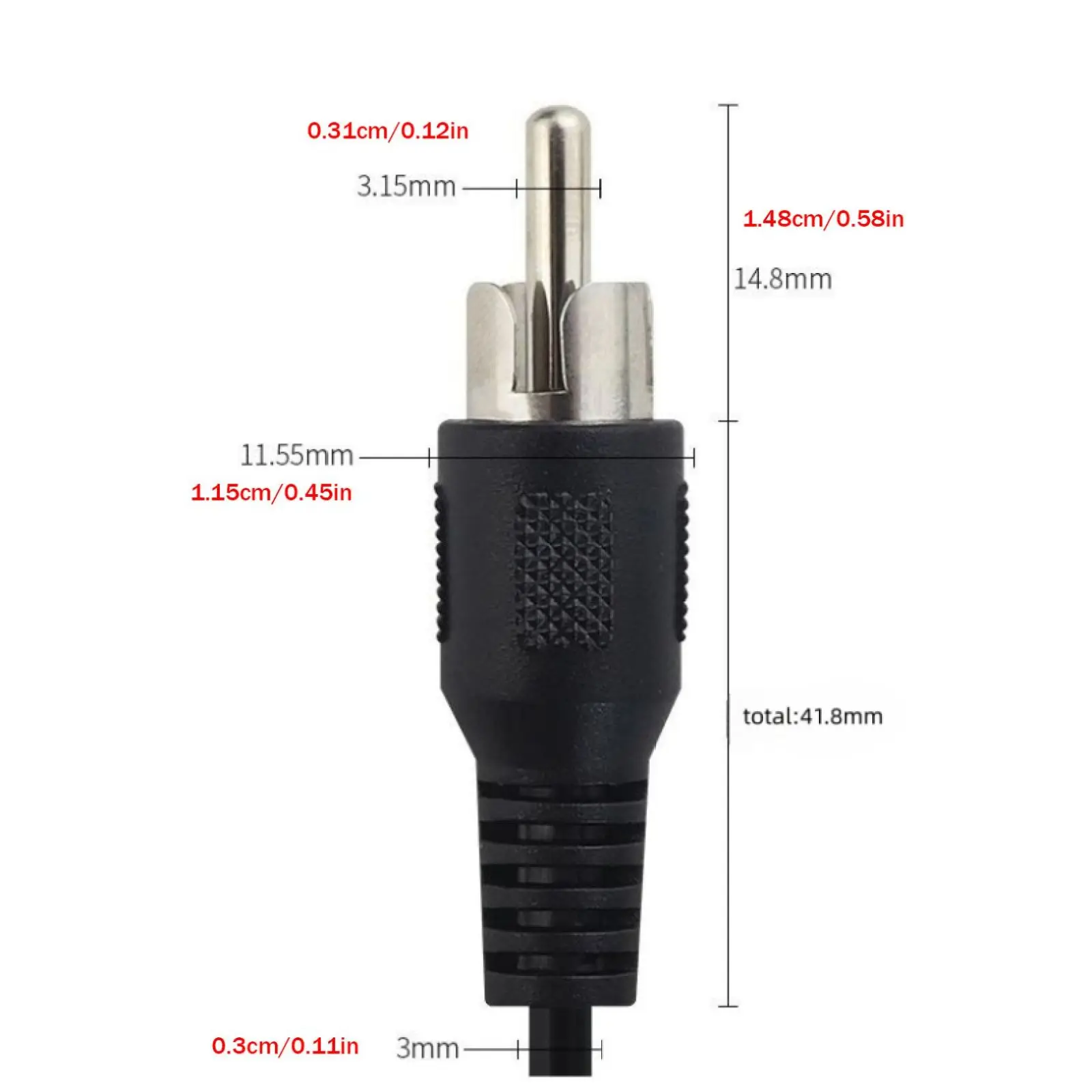 2Pack RCA to Bare Wire Cable 3.4Ft 24AWG RCA Male Plug to Open End Audio Speaker Wire for TV DVD Player Amplifier Subwoofer