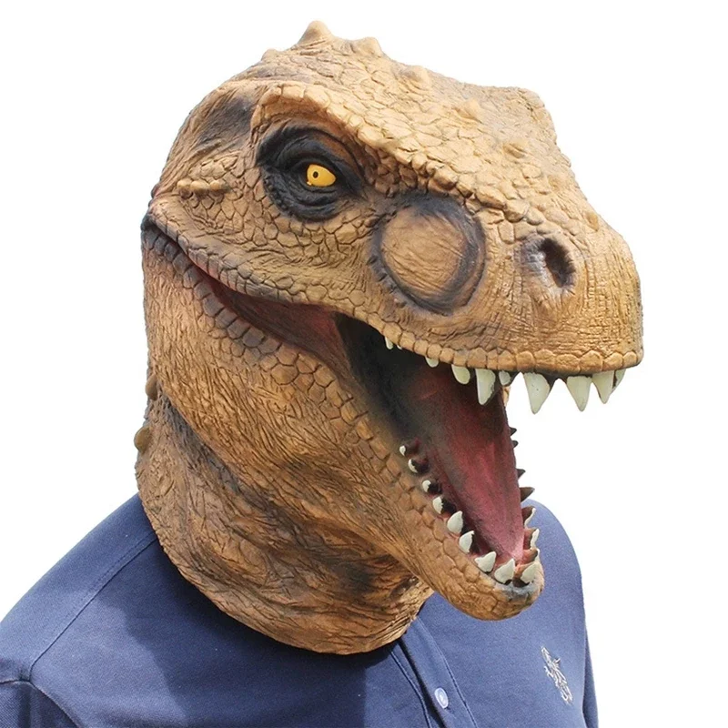 Máscara De látex De Tiranosaurio Rex, Cosplay De fiesta De Halloween, máscaras De dinosaurio, máscara De látex Realista, fiesta De disfraces De animales