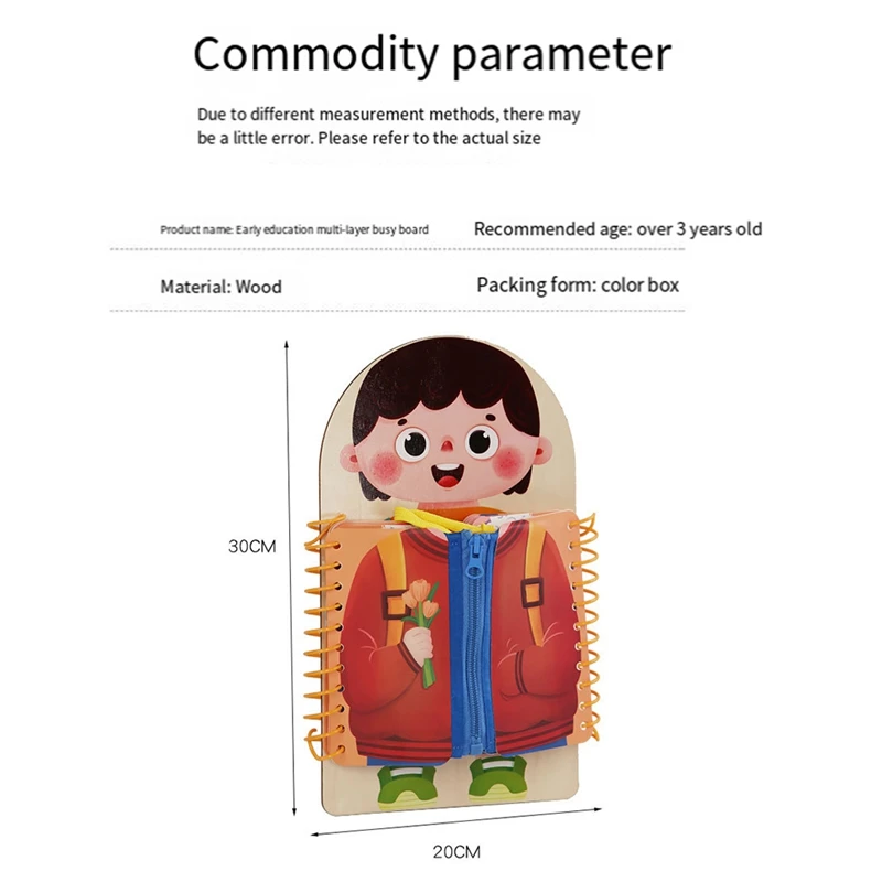 Vestir e Hands-On Capacidade para Crianças, Educação Infantil Brinquedo, Prática Jardim de Infância, 1 Pc