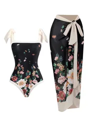 2026 String One Piece Swimsuit & Vent Skirt Padded Sexy Swimwear Women Bathing Suit Female Swimming Summer Beachwear Bodysuit