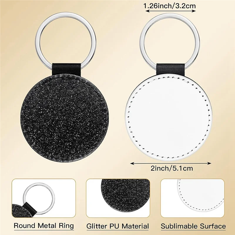 AA86 20 Pcs 가죽 키 체인 공백 대량 승화 키 체인 빈 PU 가죽 선물 반짝이 열전달 열쇠 고리 DIY Craft Dur