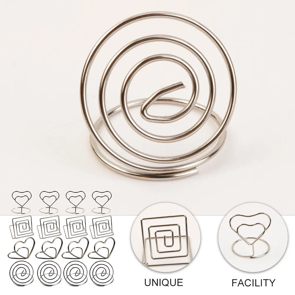 20Pcs Desktop Table Card Clips Metal Photo Holder Stand Paper Menu Clips Wedding Memo Note Table Number Holders